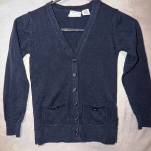 Izod Dark Blue Girls Button Down Cardigan
